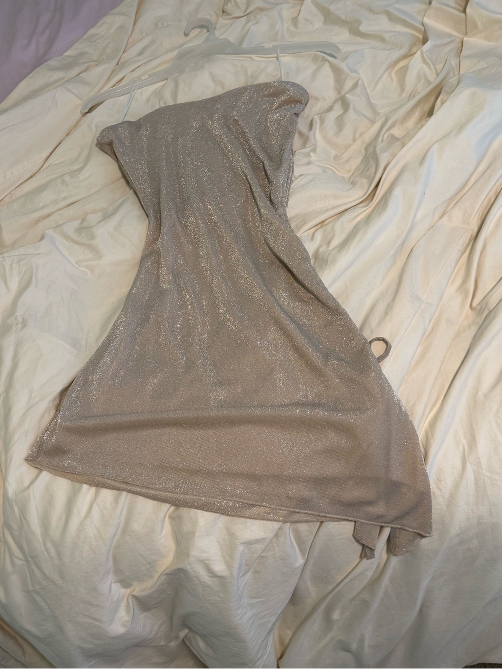 Princess Polly Strapless Shimmer Champagne Mini Dress